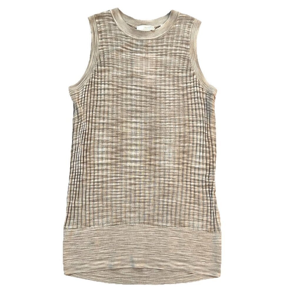Ted Baker Women’s Kcate Rayon Rib Tank Top Natural Size 4-6 Beige Knit Crewneck